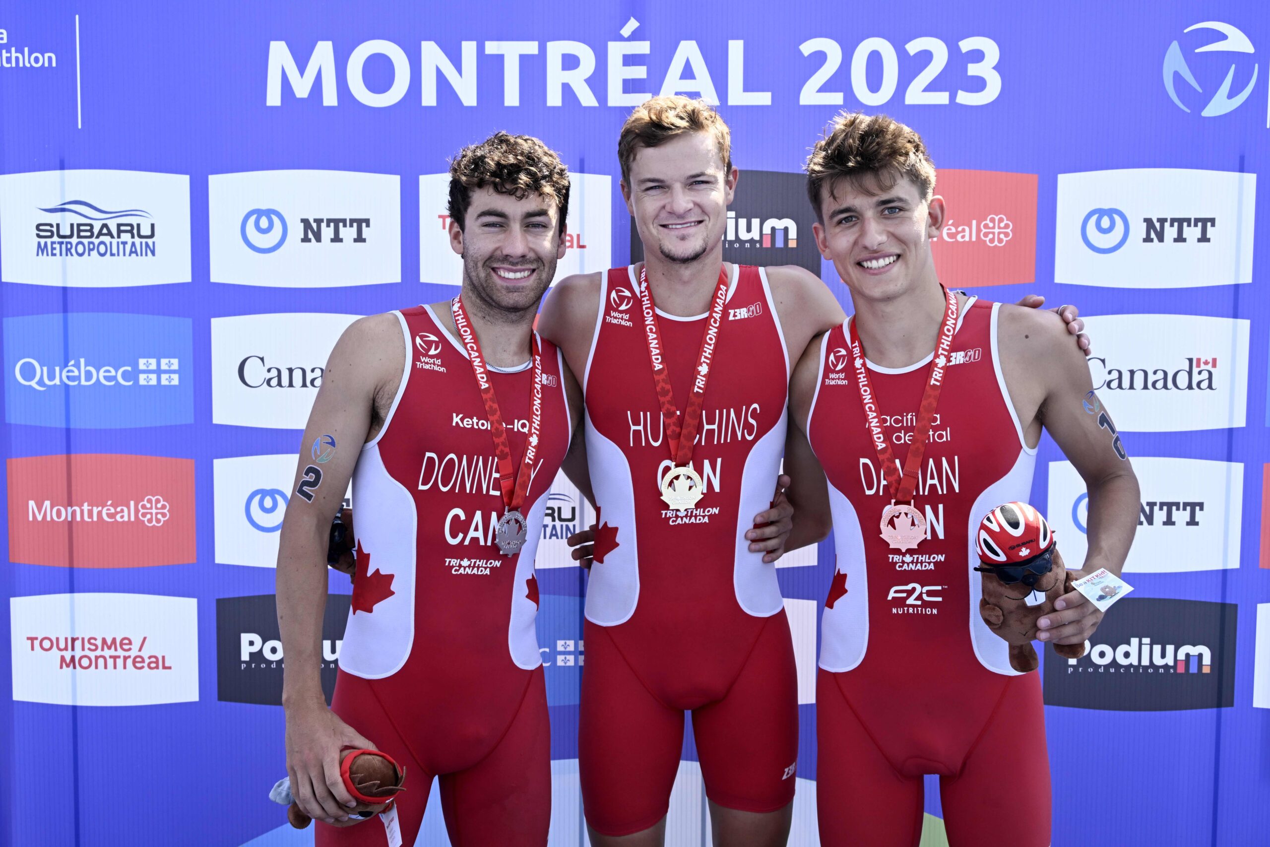 Daniel Damian and Clayton Hutchins, Elite National Triathlon Championships Podium